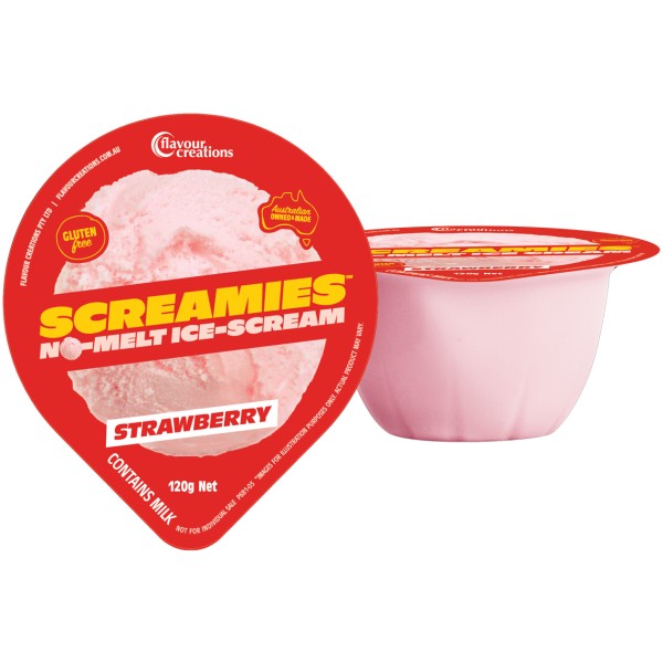 Screamies Classic Strawberry - Strawberry SCREAMIES No-Melt Ice-Scream - Flavour Creations