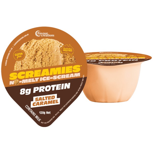 Screamies Protein Salted Caramel - Salted Caramel 8g Protein SCREAMIES No-Melt Ice-Scream - Flavour Creations
