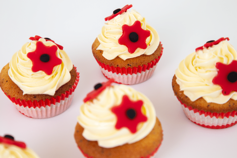 Vanilla Poppyseed Cupcake with white chocolate buttercream