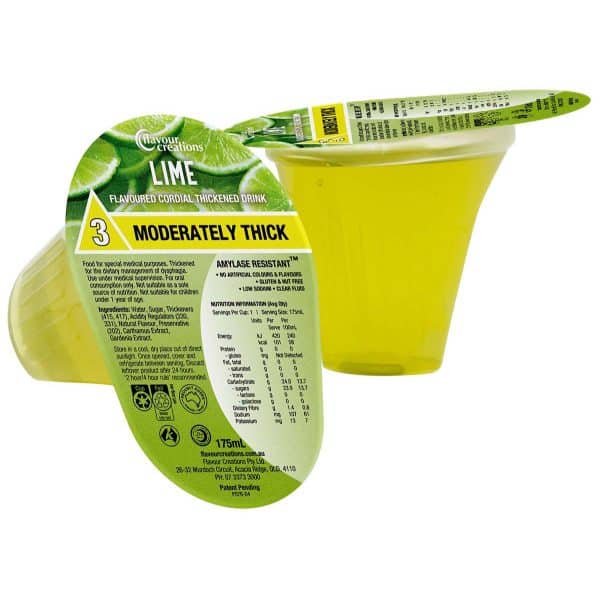 Flavour Creations Lime Flavoured Thickened Cordial Drink Level 3