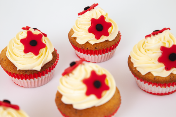 Vanilla Poppyseed Cupcake with white chocolate buttercream