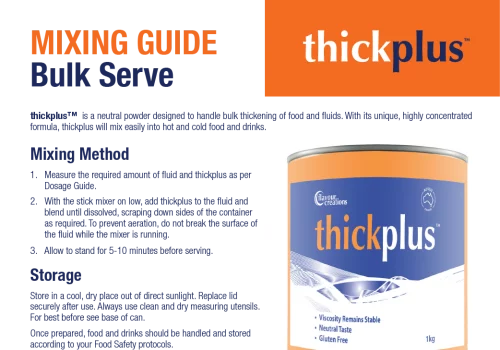 thickplus Thickening Powder Bulk Serve Mixing Guide